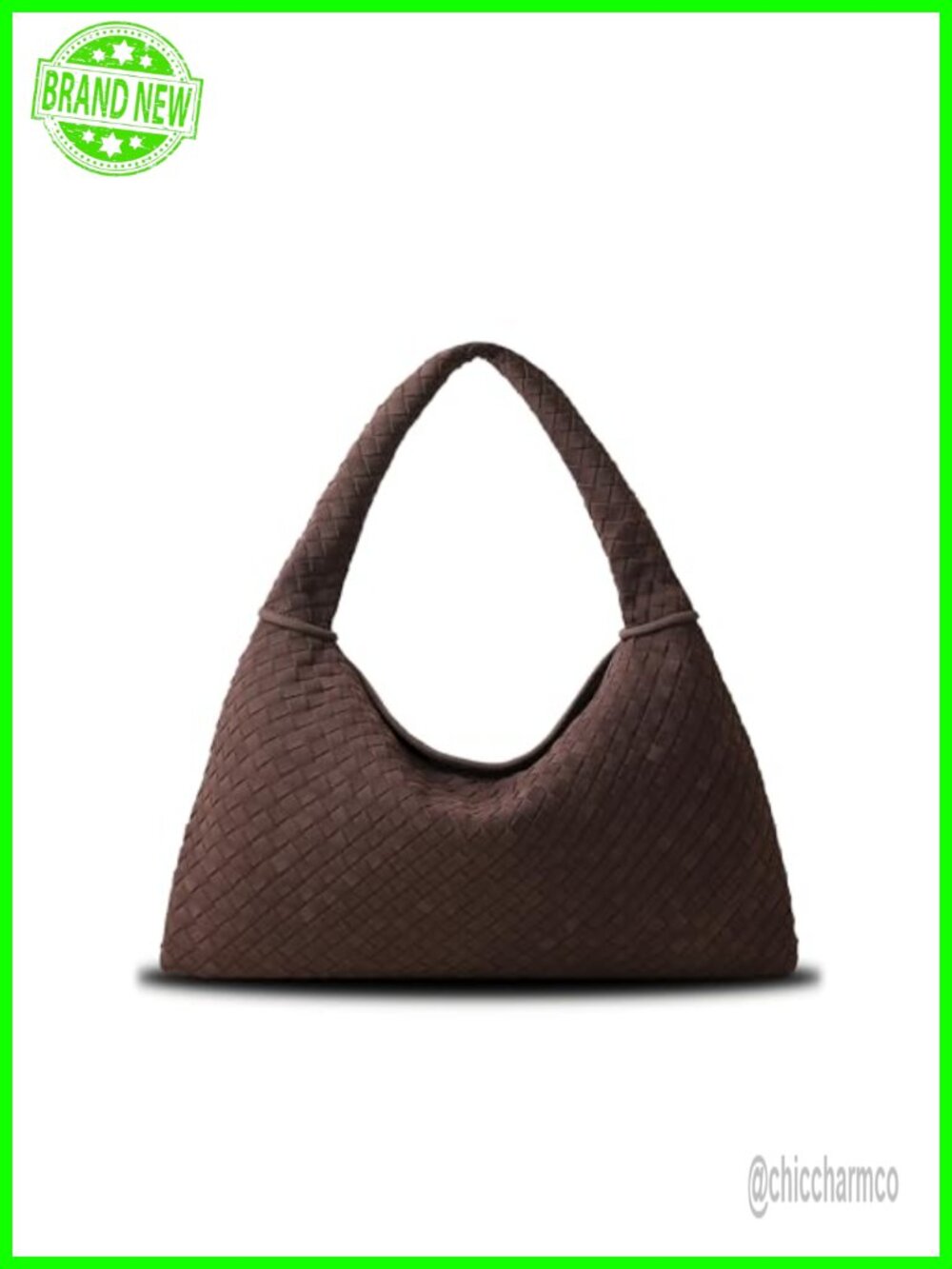 Vegan Leather Woven Tote Vintage Suede Hobo Handbag Large Shoulder Bag